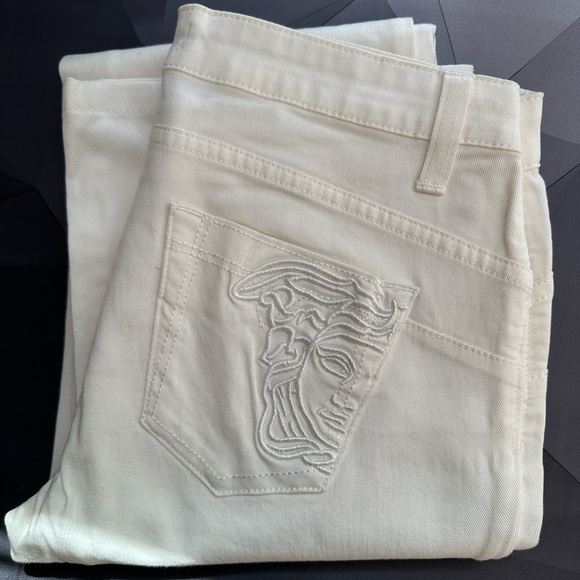 Versace White Straight Leg Jeans - Picture 1 of 8